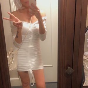 body con long sleeve mini dress